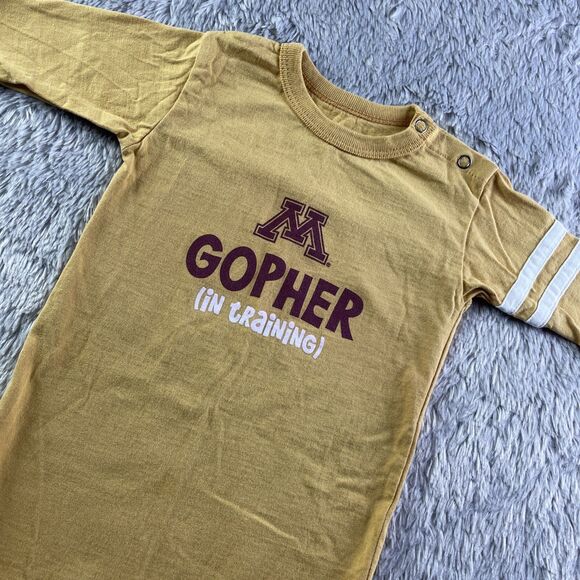 Minnesota Golden Gophers Shirt Youth 18M Yellow Maroon White Toddler One Piece - Picture 1 of 7